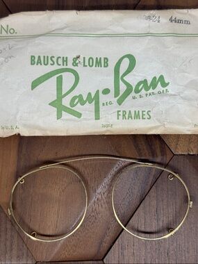 Vintage Round Wire Eyeglasses | John Lennon Style | Antique Ray-Ban Frames 44mm